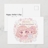 かわいいアニメとハッピーマザーズデイデザイン シーズンポストカード (正面/裏面)