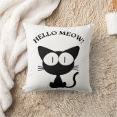 かわいいアニメねこ HELLO MEOW クッション (ブランケット)