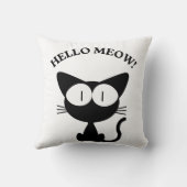 かわいいアニメねこ HELLO MEOW クッション (裏面)