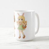 かわいいアニメのイースターバニー女子 コーヒーマグカップ (正面右)