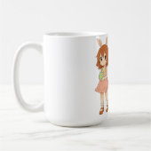 かわいいアニメのイースターバニー女子 コーヒーマグカップ (左)