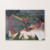 かわいいアニメのキャットガール ジグソーパズル (横)