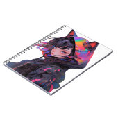 かわいいアニメのキャットガール ノートブック (左側)