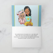 かわいいアニメのクマが友だちの詩をじきに楽しむ カード (内部)