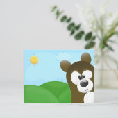 かわいいアニメのクマ写真爆弾 ポストカード (スタンド正面)