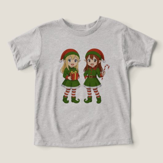 かわいいアニメのクリスマスエルフたち (デザイン正面)