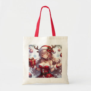 かわいいアニメのクリスマスガール トートバッグ