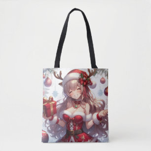 かわいいアニメのクリスマスガール トートバッグ