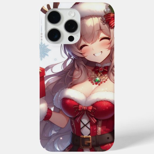 かわいいアニメのクリスマスガール Case-Mate iPhoneケース (裏面)