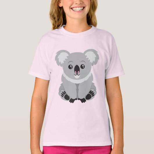 かわいいアニメのコアラ・ベア Tシャツ (正面)