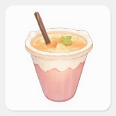 かわいいアニメのステッカー スクエアシール (正面)