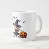 かわいいアニメのハロウィーンの魔女 ジャンボコーヒーマグカップ (正面右)