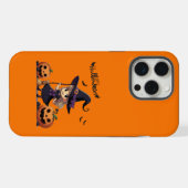 かわいいアニメのハロウィーンの魔女 iPhoneケース (裏面横)