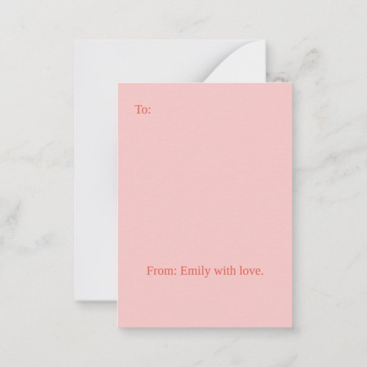 かわいいアニメのバレンタイン猫 ノートカード (裏面)