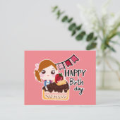 かわいいアニメのポストカード 誕生日 ポストカード (スタンド正面)