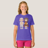 かわいいアニメのミイラと吸血鬼の女の子 Tシャツ (正面フル)