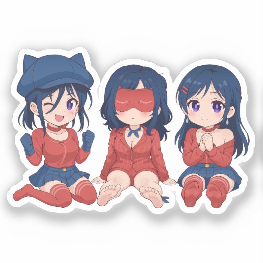 かわいいアニメのミタちゃん キャップ美田 シール (正面)