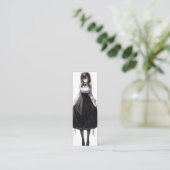 かわいいアニメのメイド スキニー名刺 (スタンド正面)