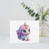 かわいいアニメのユニコーン ポストカード (スタンド正面)