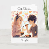 かわいいアニメのラーメンうどんの駄洒落バレンタインデーの写真 シーズンカード (正面)