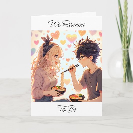 かわいいアニメのラーメンぬるぷんバレンタインデーの写真 シーズンカード (正面)