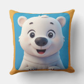 かわいいアニメの北極クマのキャラクター クッション (裏面)