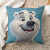かわいいアニメの北極クマのキャラクター クッション (ブランケット)