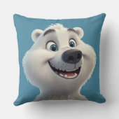 かわいいアニメの北極クマのキャラクター クッション (裏面)
