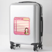 かわいいアニメの女の子がついたプランナー・ToDoリスト・ステッカー シール (スーツケース)