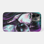 かわいいアニメの女の子とシャム猫 Case-Mate iPhoneケース (裏面(横))