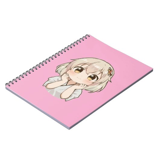 かわいいアニメの女の子のノート - 新学期日記 ノートブック (左側)