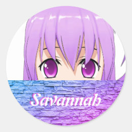 かわいいアニメの女の子の名前、かわいい、甘い、ピンク ラウンドシール