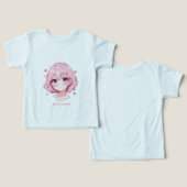 かわいいアニメの女の子バレンタインスウェットシャツ (デザイン正面&裏面)