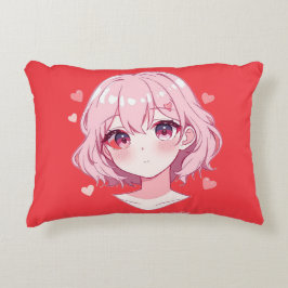 かわいいアニメの女の子バレンタインスウェットシャツ アクセントクッション