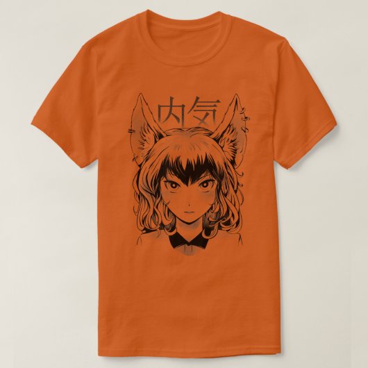 かわいいアニメの女の子日本のデザイン Tシャツ (デザイン正面)