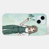 かわいいアニメの女の子 "こんにちは！" iPhoneケース - かわいいフォン Case-Mate iPhoneケース (裏面 (横))