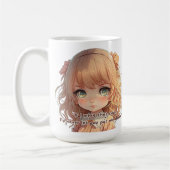 かわいいアニメの女の子 コーヒーマグカップ (左)