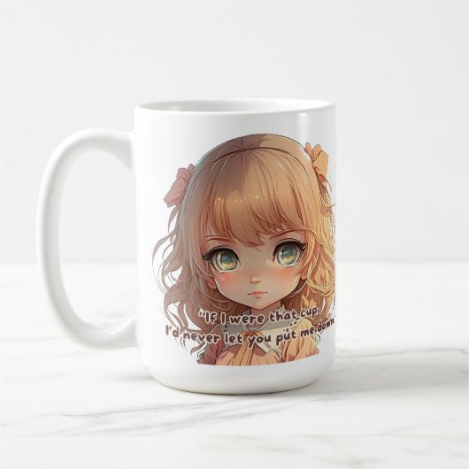 かわいいアニメの女の子 コーヒーマグカップ (左)