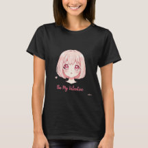 かわいいアニメの女の子 - 私のバレンタインになってTシャツ