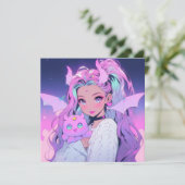 かわいいアニメの女の子(緑豊かな生き物) 招待状 (スタンド正面)