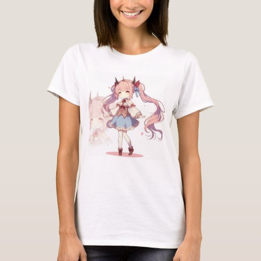 かわいいアニメの女の子Tシャツ Tシャツ (正面)