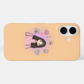 かわいいアニメの女性と猫のケース Case-Mate iPhoneケース (裏面 (横))