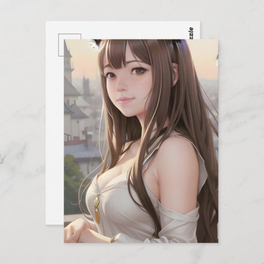 かわいいアニメの女性のポストカード ポストカード (正面/裏面)