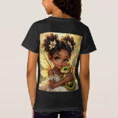 かわいいアニメの妖精の女の子とちびドラゴン Tシャツ (裏面)