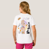 かわいいアニメの妖精プリンセスの女の子のTシャツ Tシャツ (裏面フル)