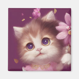 かわいいアニメの子猫の赤ちゃん（大きな目） マグネット
