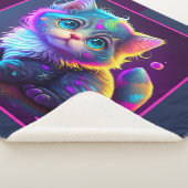 かわいいアニメの子猫 シェルパブランケット (3/4)