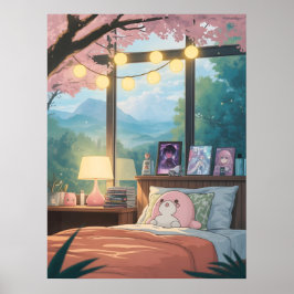 かわいいアニメの寝室 かわいい桜のアニメ ポスター
