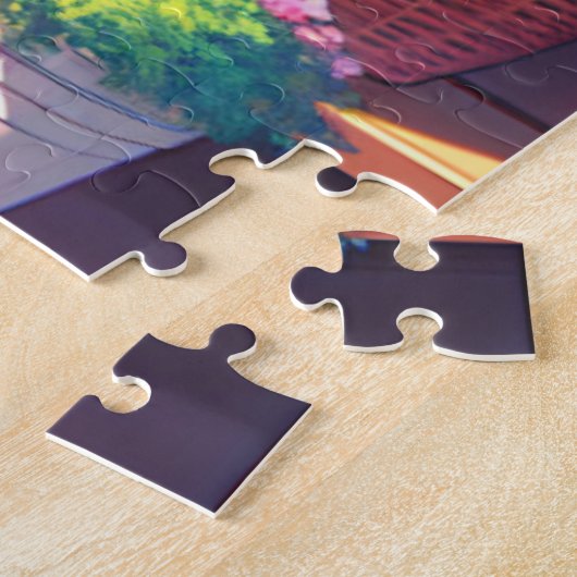 . .かわいいアニメの少女が植物を持つ ジグソーパズル (側面)