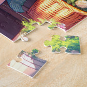 . .かわいいアニメの少女が植物を持パーソナライズされたつ ジグソーパズル (側面)